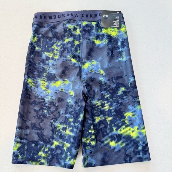 NWT Under Armour Women’s S Compression Bike Shorts High Rise 8” Geometric Print - Picture 4 of 12